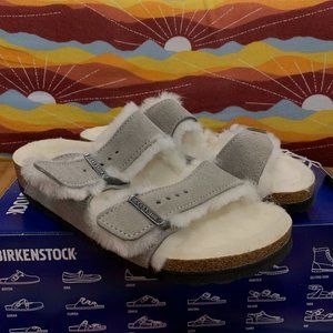 Birkenstock Arizona Shearling Stone Coin